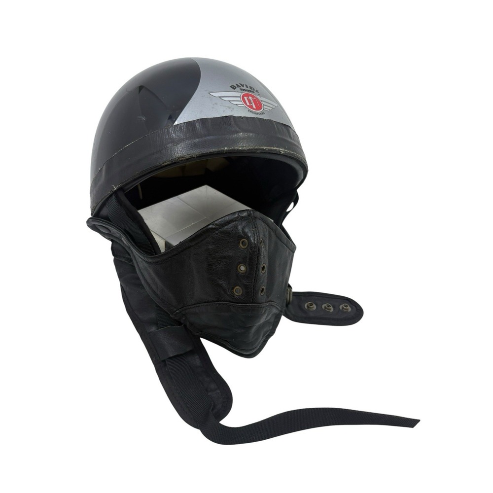Davida Classic Helmet w Davida Leather Face Mask Used Size Small